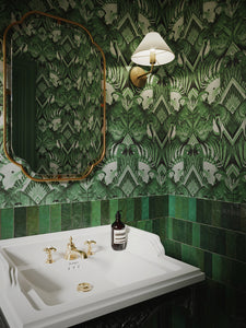 Divine Plumage 'Emerald' Wallpaper