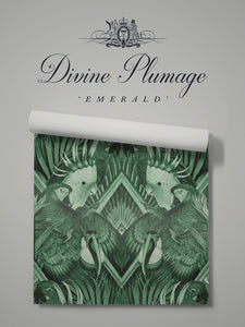Divine Plumage 'Emerald' Wallpaper