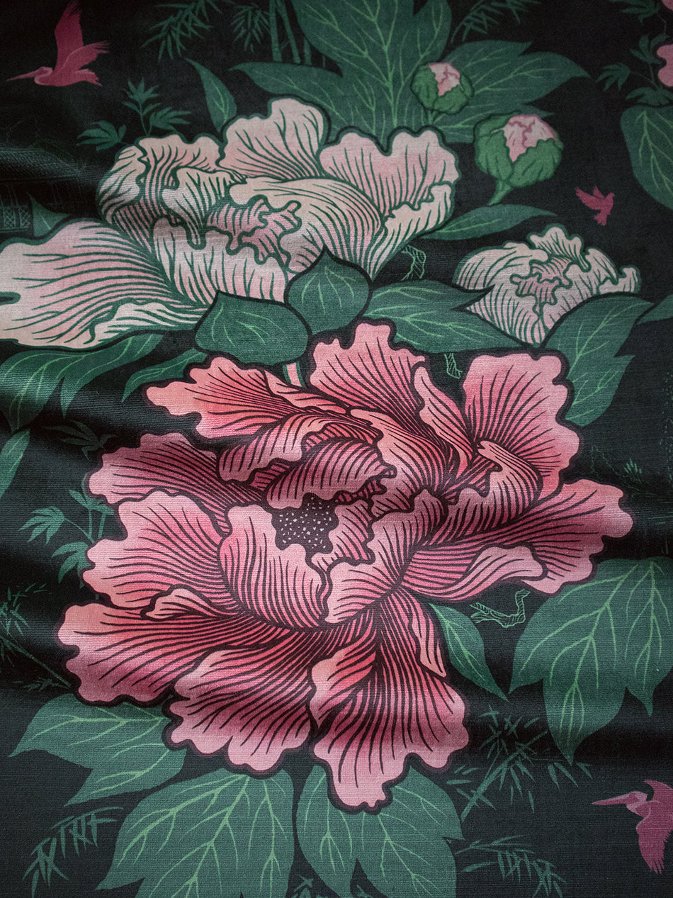 Bloomin' Marvellous 'Blush Green' Recycled Velvet Sample