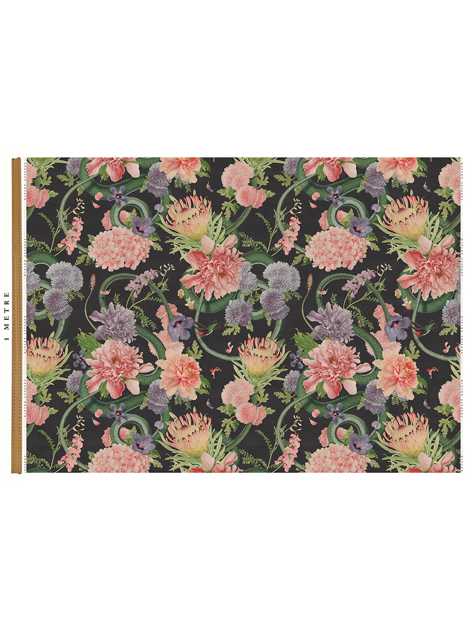 Forbidden Bloom 'Black' Recycled Velvet Sample