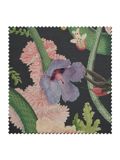 Forbidden Bloom 'Black' Linen Sample