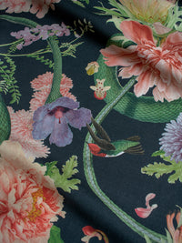 Forbidden Bloom 'Black' Linen Sample