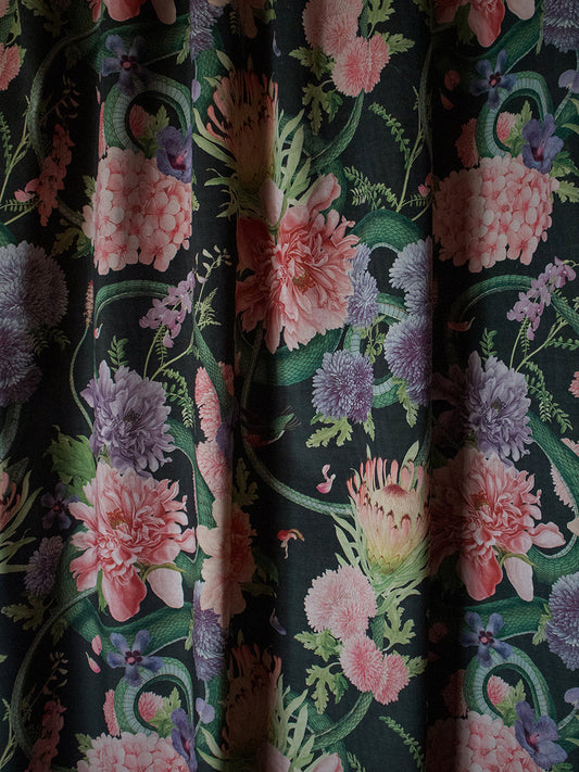 Forbidden Bloom 'Black' Recycled Velvet