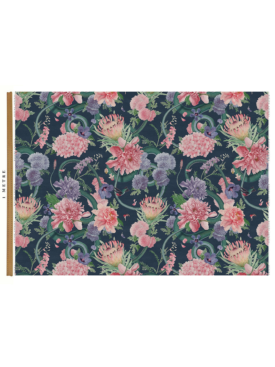 Forbidden Bloom 'Deep Blue' Recycled Velvet