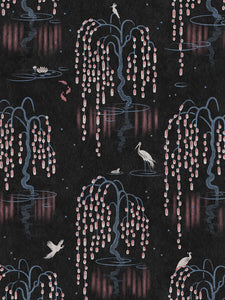 Kyoto Blossom 'Black Cherry' Wallpaper Wallpaper Sample