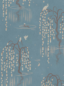 Kyoto Blossom 'Eastern Azure' Wallpaper Wallpaper Sample
