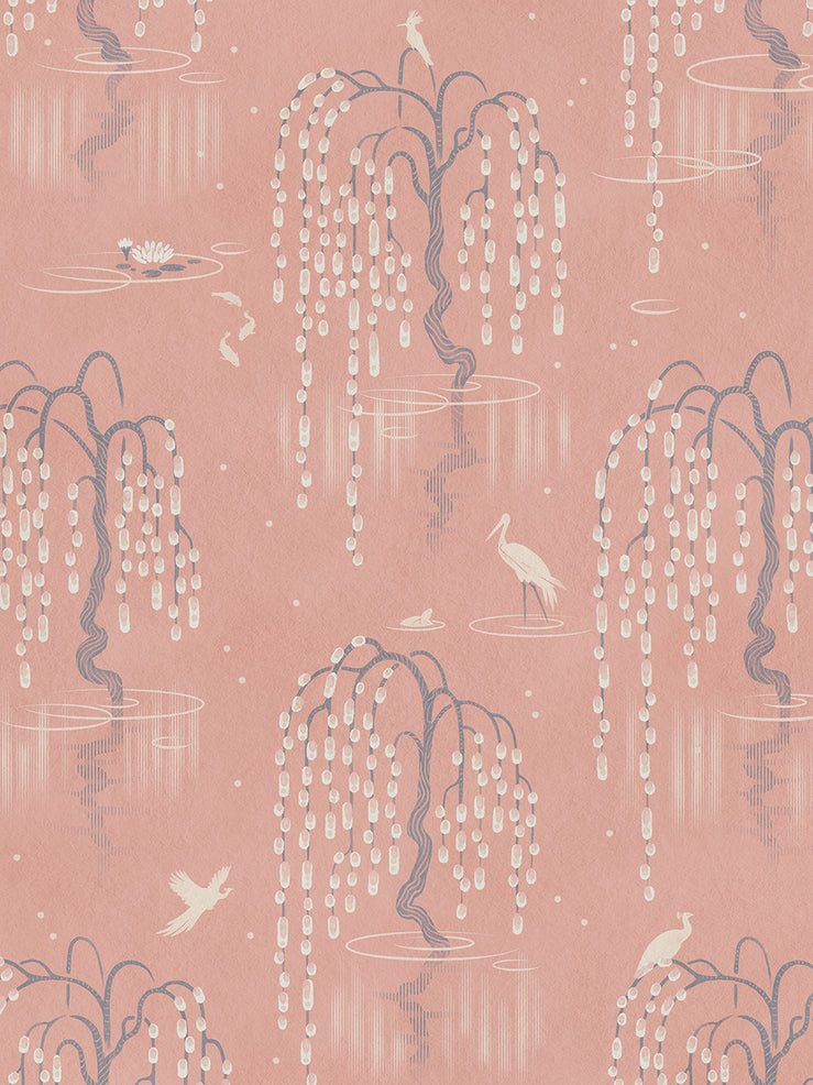 Kyoto Blossom 'Lotus Pink' Wallpaper