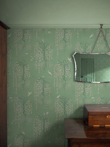 Kyoto Blossom 'Willow Green' Wallpaper