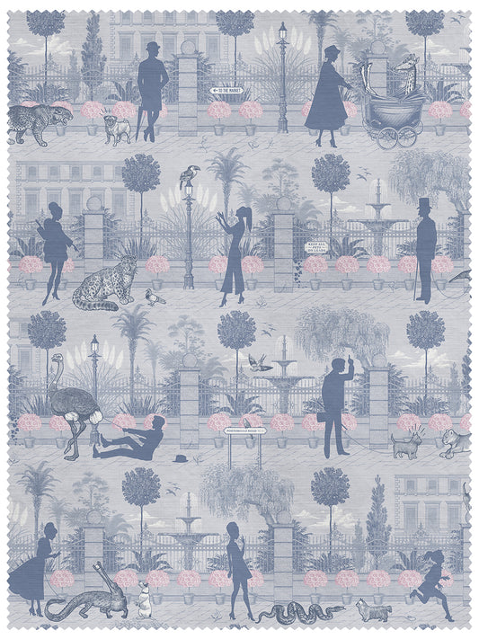 Portobello Parade 'Wild Violet' Linen Sample