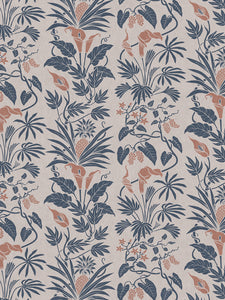 Little Botanize 'Terracotta Blue' Wallpaper Sample