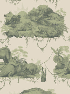 Extinctopia 'Galapagos Green' Wallpaper Sample