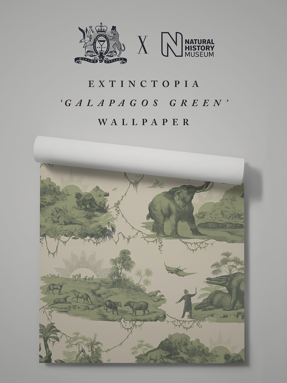Extinctopia 'Galapagos Green' Wallpaper Sample
