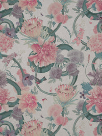 Forbidden Bloom 'Bone White' Faux Suede Wallpaper Sample
