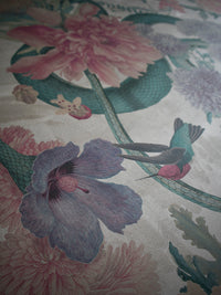 Forbidden Bloom 'Bone White' Faux Suede Wallpaper Sample