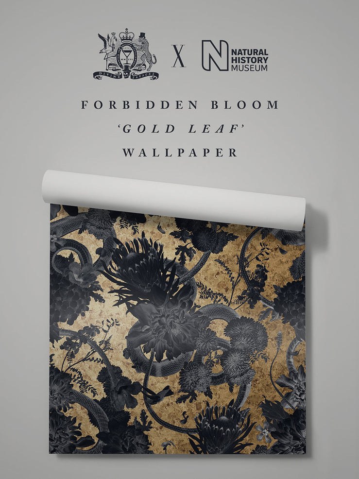Forbidden Bloom Gold Leaf Wallpaper Sample
