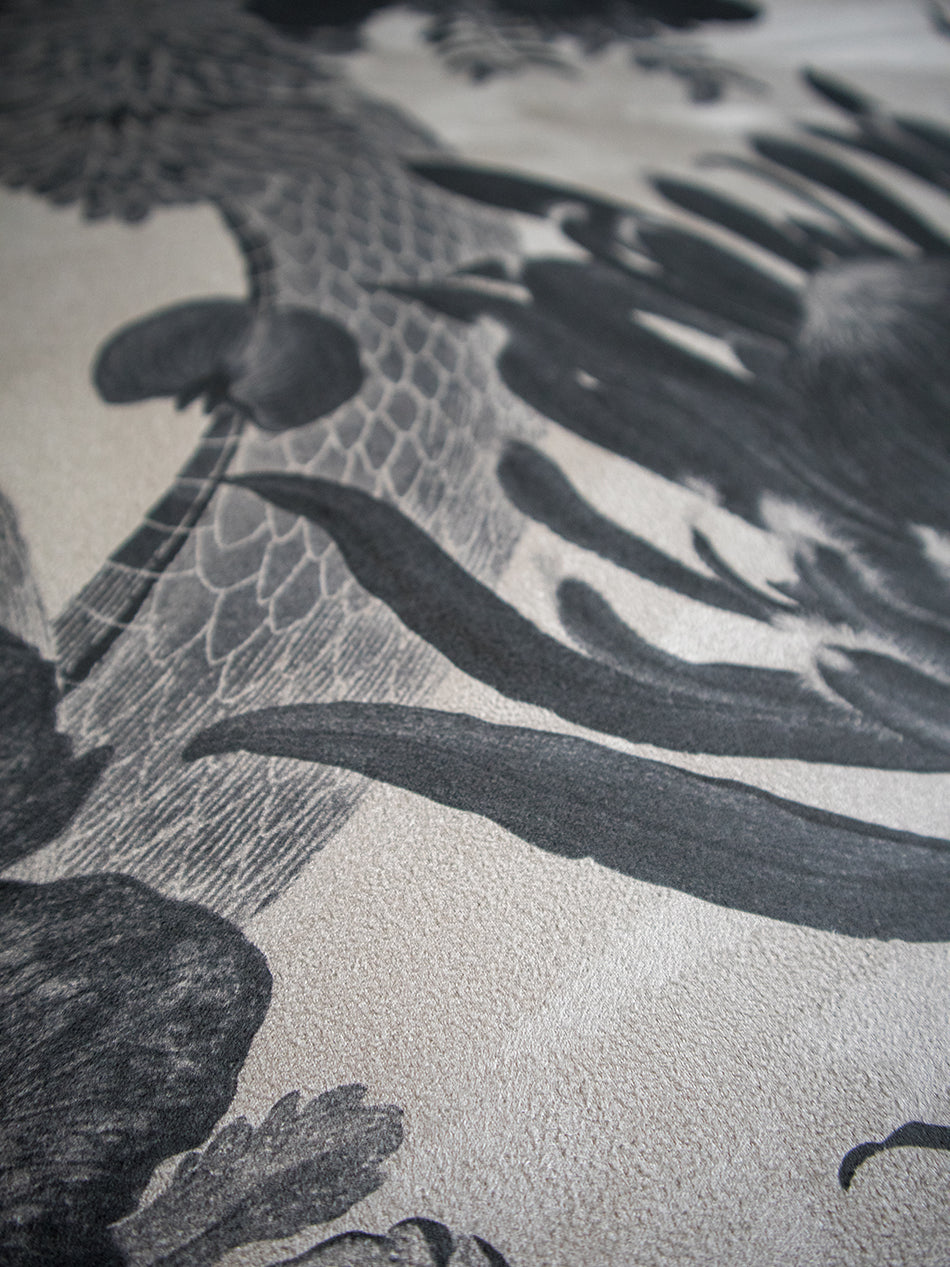 Forbidden Bloom 'Monochrome' Faux Suede Wallpaper Sample