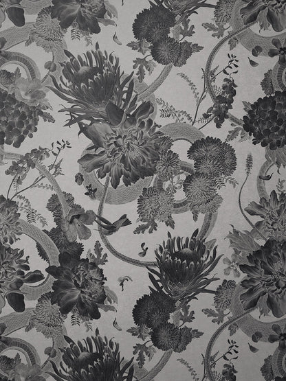 Forbidden Bloom 'Monochrome' Faux Suede Wallpaper Sample