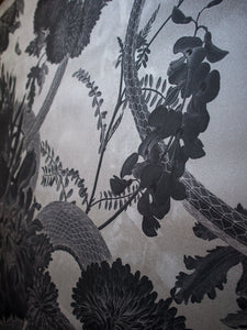 Forbidden Bloom 'Monochrome' Faux Suede Wallpaper By The Metre