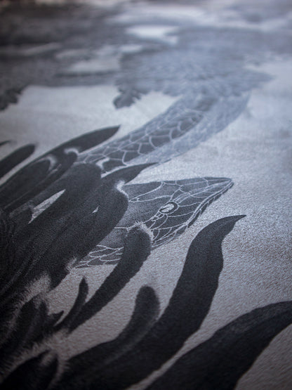 Forbidden Bloom 'Monochrome' Faux Suede Wallpaper By The Metre
