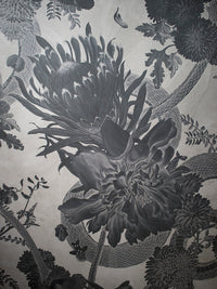 Forbidden Bloom 'Monochrome' Faux Suede Wallpaper By The Metre
