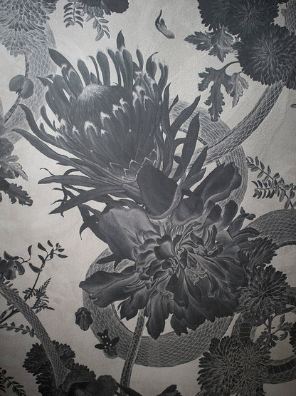 Forbidden Bloom 'Monochrome' Faux Suede Wallpaper Sample