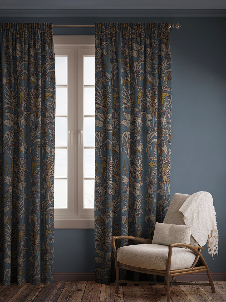 Botanize Heritage 'Whale Blue' Recycled Velvet Sample