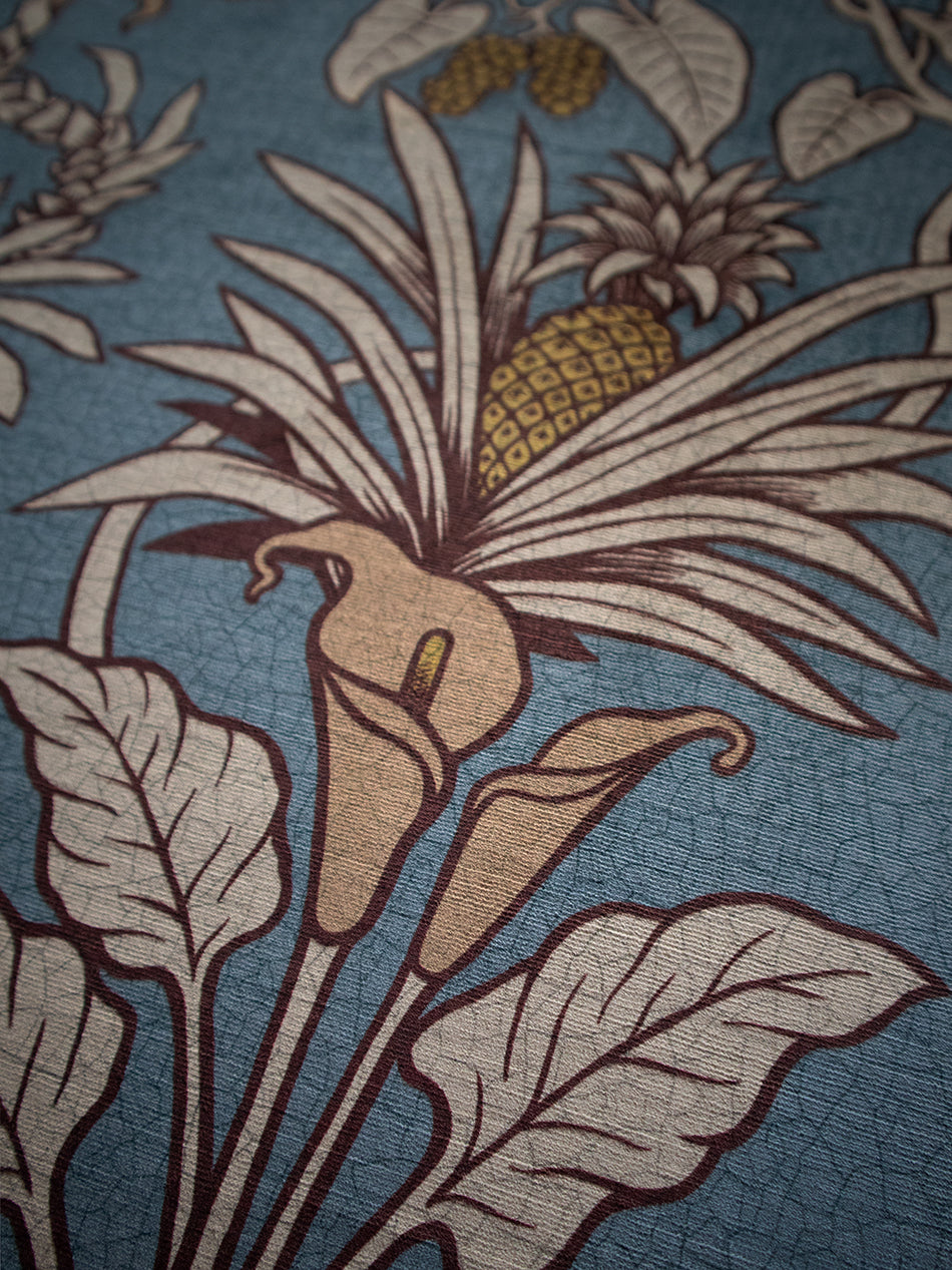 Botanize Heritage 'Whale Blue' Recycled Velvet Sample