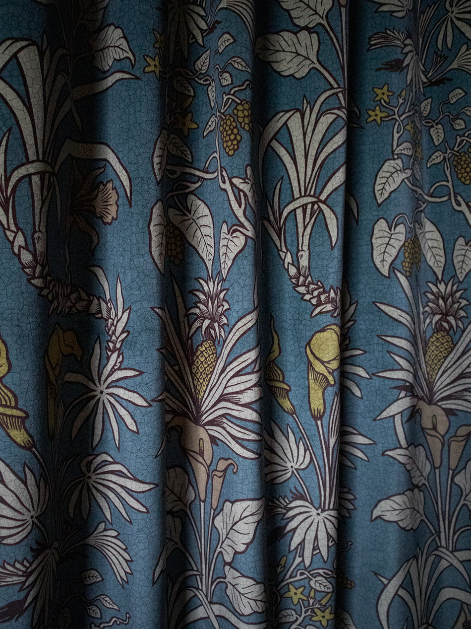 Botanize Heritage 'Whale Blue' Recycled Velvet Sample