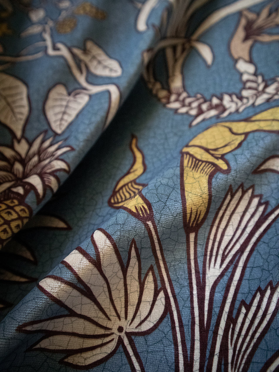 Botanize Heritage 'Whale Blue' Recycled Velvet Sample