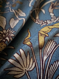 Botanize Heritage 'Whale Blue' Recycled Velvet Sample