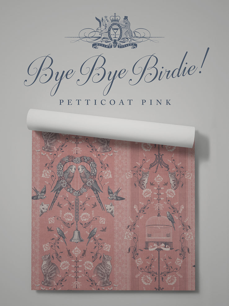 Bye Bye Birdie! 'Petticoat Pink' Wallpaper Sample