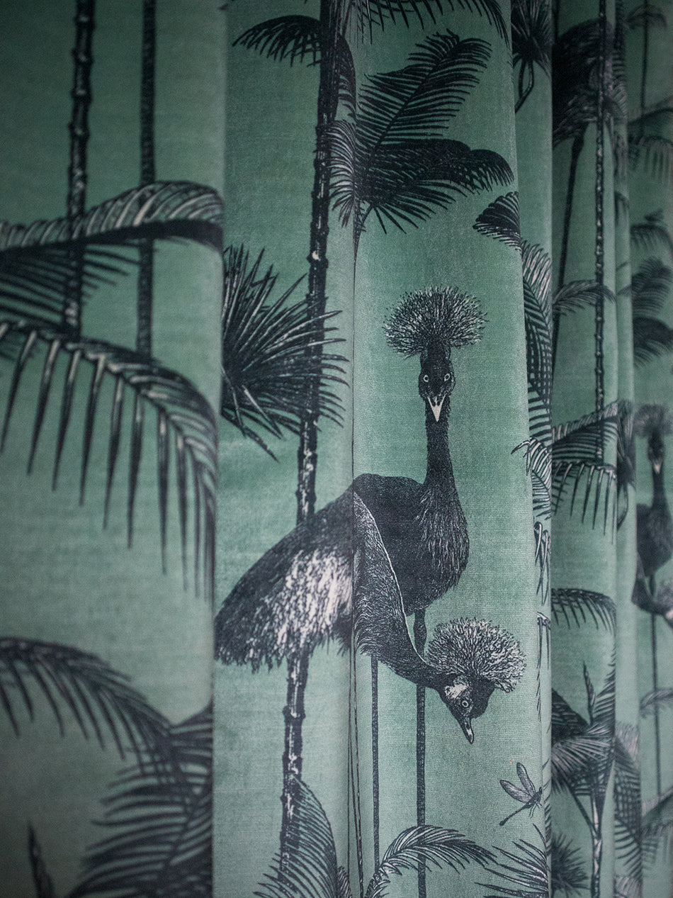 Crane Fonda 'Jade Green' Recycled Velvet Sample