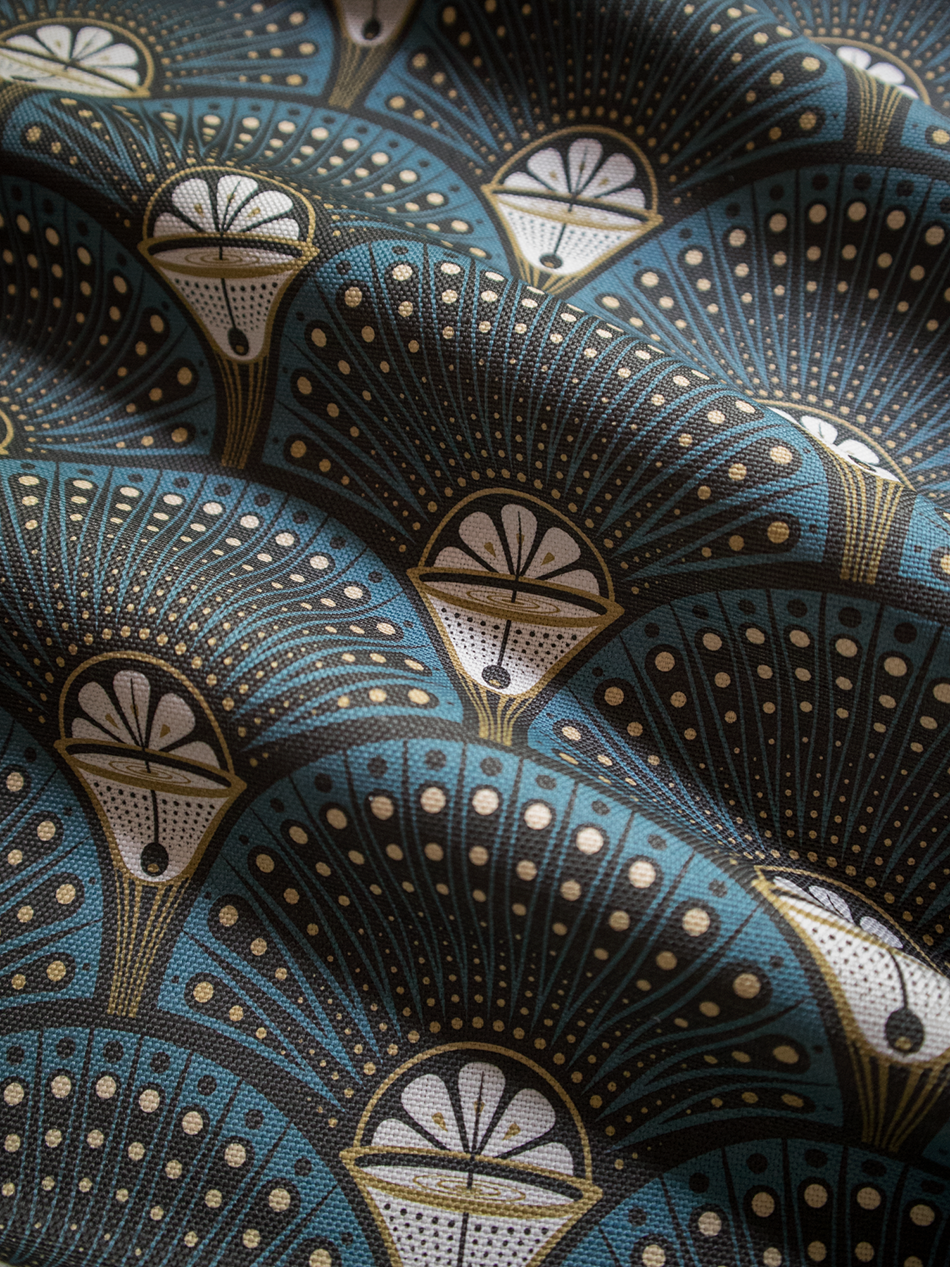 Deco Martini 'Teal' Linen Sample