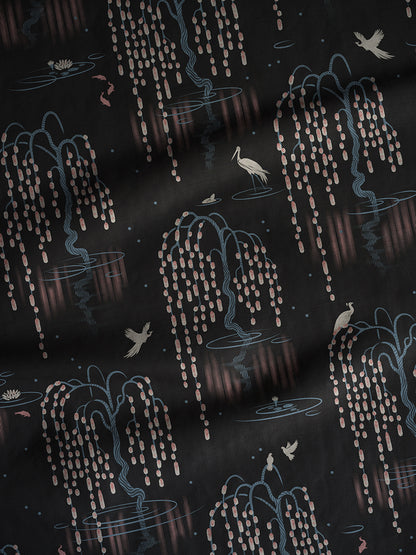 Kyoto Blossom 'Black Cherry' Linen