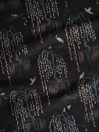 Kyoto Blossom 'Black Cherry' Linen Sample