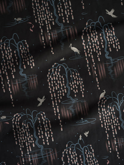 Kyoto Blossom 'Black Cherry' Linen Sample