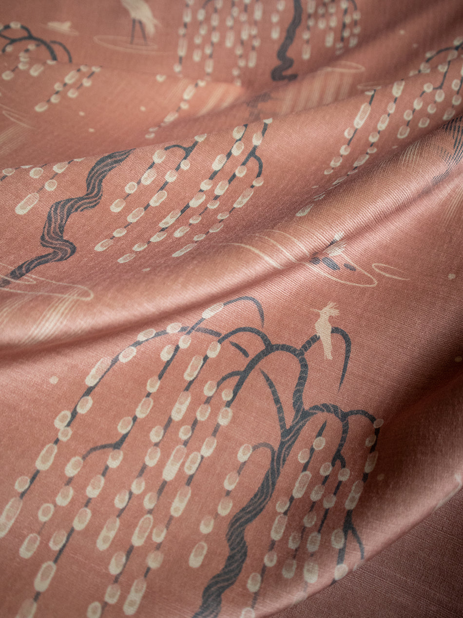 Kyoto Blossom 'Lotus Pink' Recycled Velvet