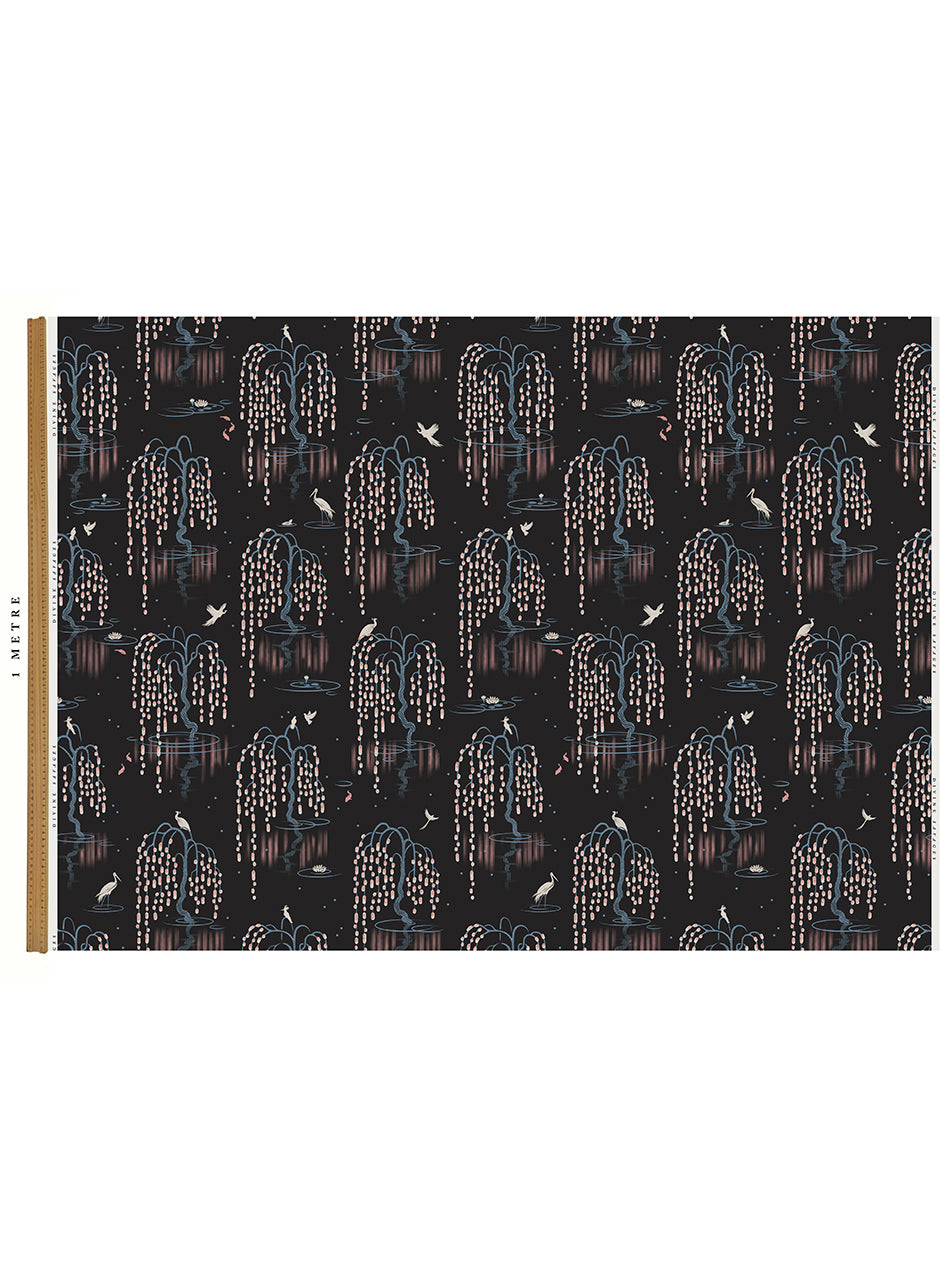 Kyoto Blossom 'Black Cherry' Linen