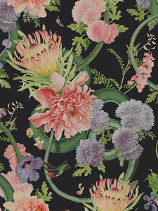 Forbidden Bloom 'Black' Wallpaper Sample