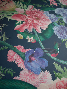 Forbidden Bloom 'Deep Blue' Wallpaper