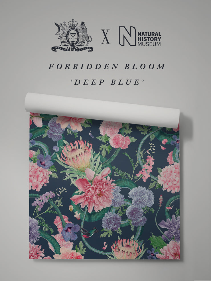 Forbidden Bloom 'Deep Blue' Wallpaper Sample