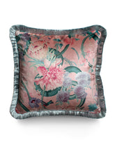 Load image into Gallery viewer, Forbidden Bloom &#39;Blush&#39; Fringed Velvet Cushion