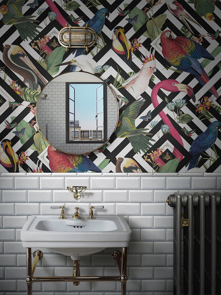 Geometric Aviary Wallpaper