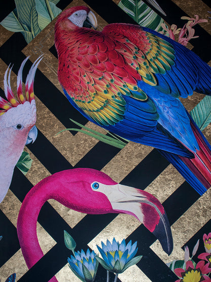 Geometric Aviary Wallpaper Sample