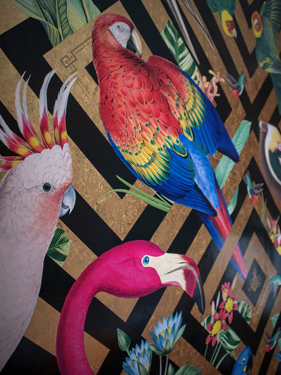 Geometric Aviary Wallpaper Sample