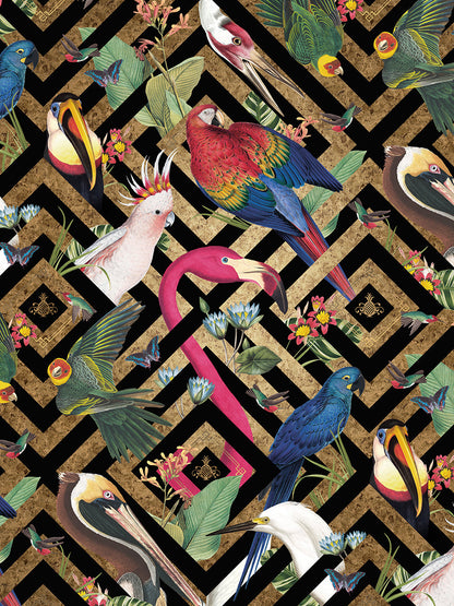 Geometric Aviary Wallpaper Sample
