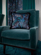 Load image into Gallery viewer, Nocturnal Faunacation Fringed Velvet Cushion