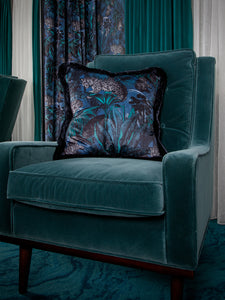 Nocturnal Faunacation Fringed Velvet Cushion