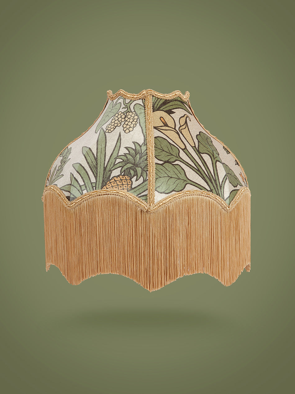 Botanize Heritage 'Palm Green' Fringed Bette Lampshade