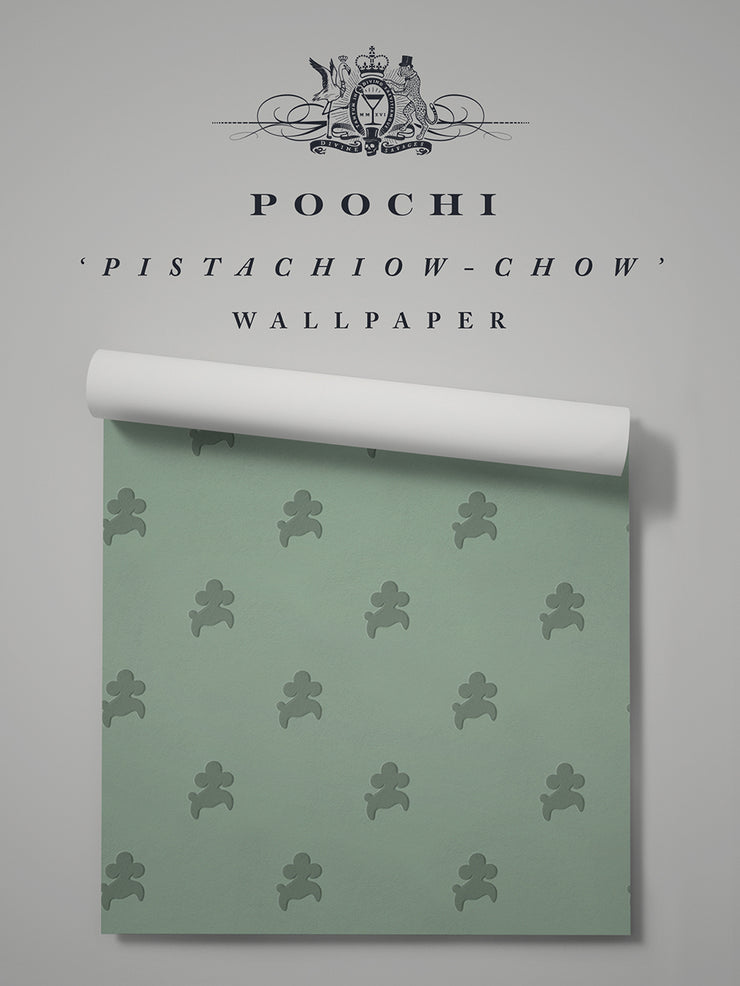 Poochi 'Pistachiow-Chow' Wallpaper Sample